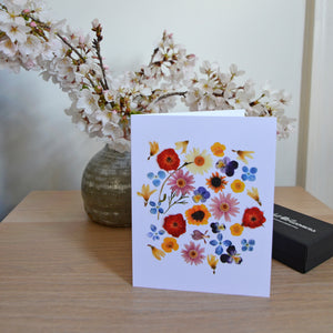 July Garden Mix - Pressed flower collection card