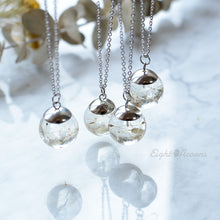 Load image into Gallery viewer, Dandelion seeds, small 2 cm sphere necklace