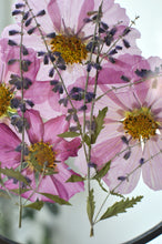 Load image into Gallery viewer, Round pressed flower wall hanging - Pink Cosmos