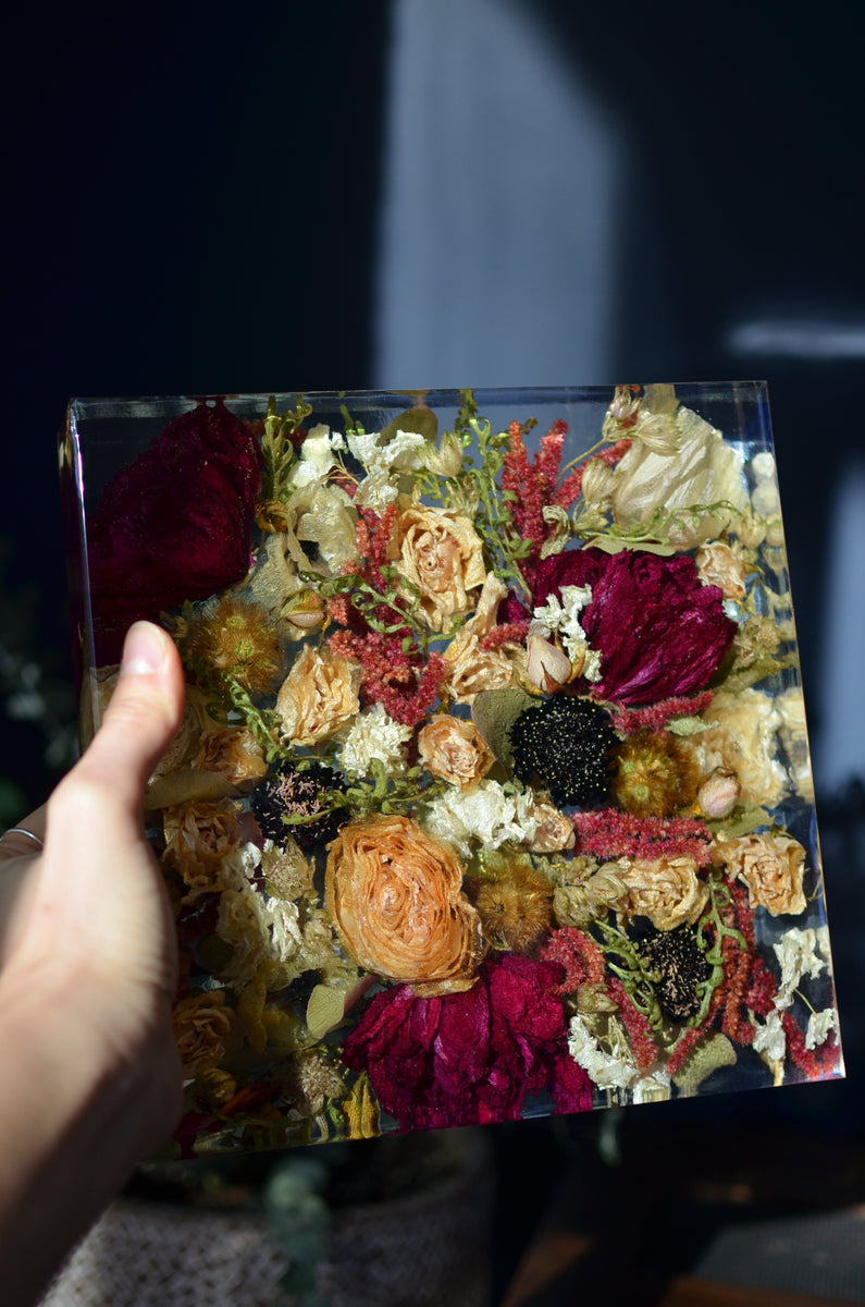 Custom Floral Resin Slabs - Bridal Bouquets, Memorial Flowers, dried f ...