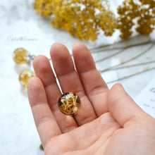 Load image into Gallery viewer, Real Marigold flower sphere necklace 2 cm