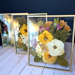 Custom Floral Preservation, Framed Pressed Flowers, Wedding Flowers Keepsake
