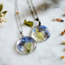Load image into Gallery viewer, Pressed forget-me-not terrarium necklace 