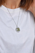 Load image into Gallery viewer, Four leaf clover necklace, pressed leaf, Lucky 4 leaf clover