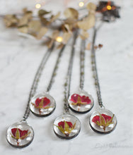 Load image into Gallery viewer, Preserved Red Rose round pendant