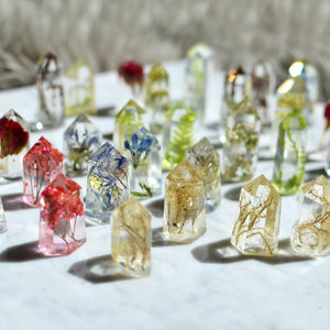 Handmade mini floral crystal - set of 3 psc
