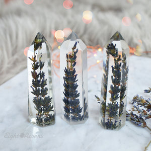  FRENCH LAVENDER  terrarium, Natural crystal point