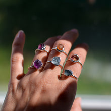 Load image into Gallery viewer, Raw Purple Amethyst silver ring