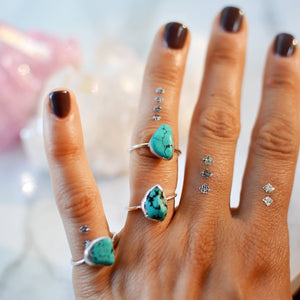Natural turquoise silver ring