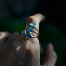 Load image into Gallery viewer, Raw blue Aquamarine silver ring