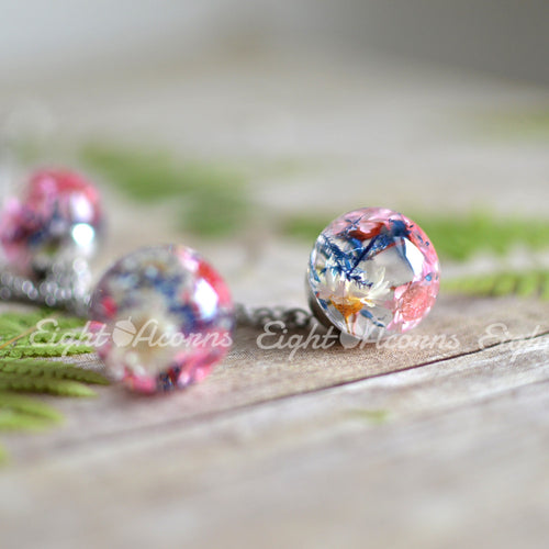 Floral Terrarium sphere necklace