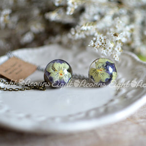 Flower Necklace Resin Crystal Pendant Real Flower Resin Jewelry