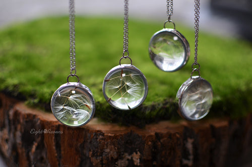 Dandelion seed pendant - Make A Wish