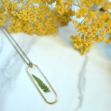 Load image into Gallery viewer, Single Fern Leaf Brass Pendant