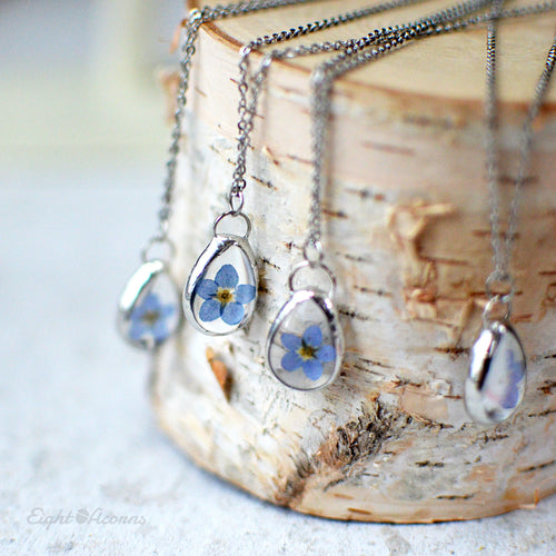 Forget me not teardrop pendant