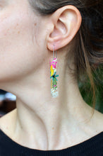 Load image into Gallery viewer, Spring Fling floral bar earrings