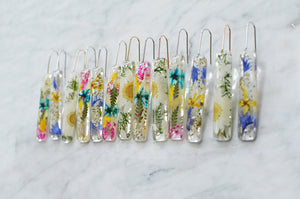 Summer meadow Floral bar earrings