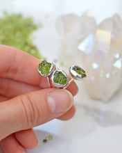 Load image into Gallery viewer, Green natural peridot August birthstone Silver ring