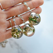 Load image into Gallery viewer, Pink Rice flower silver Sphere Pendant