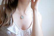Load image into Gallery viewer, Seashell jewelry freshwater pearl in the blue limpet shell