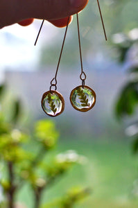 Real Fern Leaf Earrings, brass dangle earrings