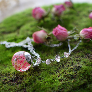 Pressed flower terrarium jewelry botanical necklace – Eight Acorns