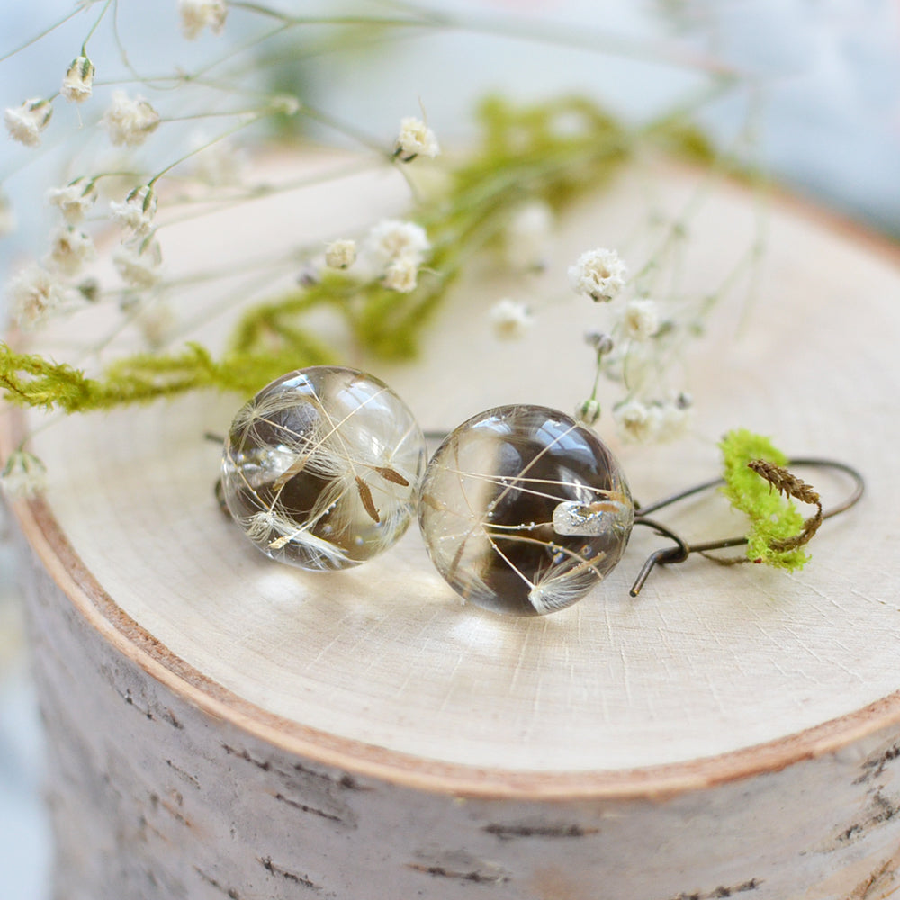 Dandelion crystal ball deals earrings