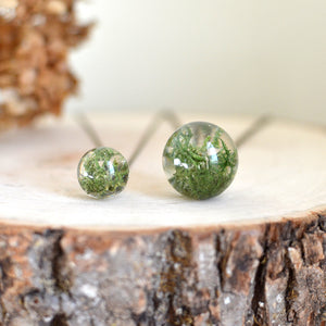 (Wholesale) Real Moss necklace small sphere, 18" bronze