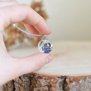 Forget me not necklace small sphere necklace