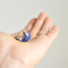 Load image into Gallery viewer, Real flower necklace/ blue verbena small 2 cm sphere