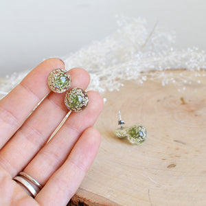 (Wholesale) Queen Anne's Lace Floral stud earrings