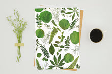 Load image into Gallery viewer, Green Leaves Mix  - Pressed flower collection card
