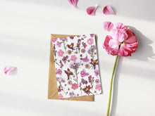 Load image into Gallery viewer, Pink Flower Mix - Pressed flower collection card