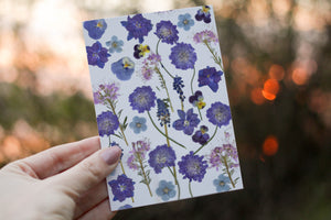 (Wholesale) Purple Flower Mix - Pressed flower collection card