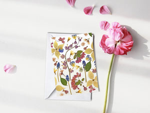 Spring Bleeding Hearts - Pressed flower collection card