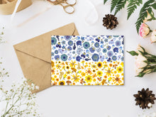 Load image into Gallery viewer, #STANDWITHUKRAINE  This artwork was created out of the homegrown pressed flowers that together represent colors of the Ukrainian Flag. 