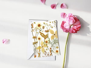 White Flower Mix - Pressed flower collection card