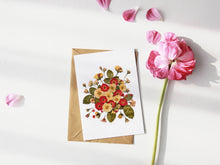 Load image into Gallery viewer, (Wholesale) Red Roses  - Pressed flower collection card