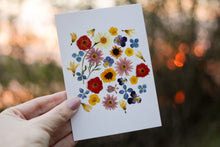 Load image into Gallery viewer, July Garden Mix - Pressed flower collection card