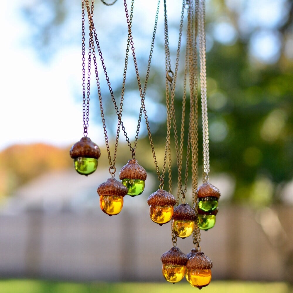 (Wholesale) Acorn amber necklace, 25
