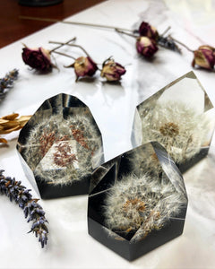 Whole dandelion clock crystal