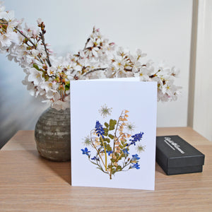 Lilly of the valley/Muscari - Pressed flower collection card