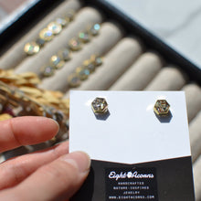 Load image into Gallery viewer, (Wholesale) Abalone Seashell Brass Hexagon Studs