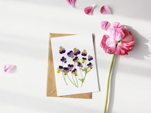 Load image into Gallery viewer, Pansy Viola - Pressed flower collection card