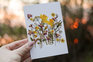 Yellow Daffodils - Pressed flower collection card